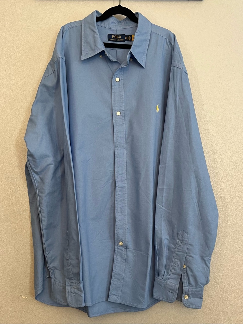 Polo Ralph Lauren Classic Fit Men's XL Blue Long Sleeve Cotton Button-down Shirt